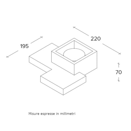 Plafoniera gesso Sforzin Illuminazione SIDE Small T369 GX53 LED verniciabile soffitto