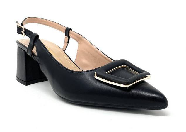 Francesco Milano slingback donna Milano nero con accessorio F11 03A