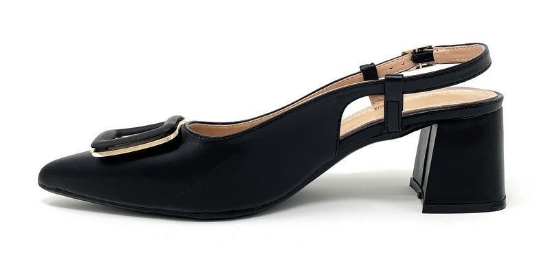 Francesco Milano slingback donna Milano nero con accessorio F11 03A