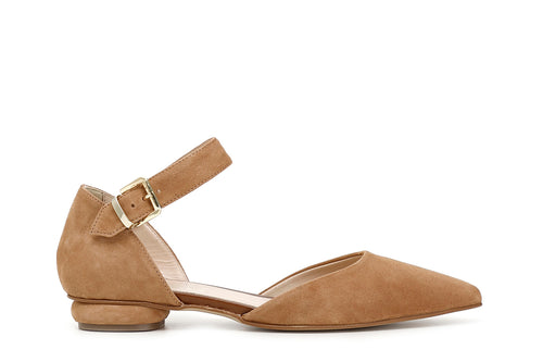 BALLERINA IN CAMOSCIO CON LACCIO E FIBBIA