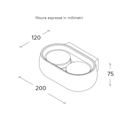 Applique gesso Sforzin illuminazione MYSIA T463 GX53 LED monoemissione parete