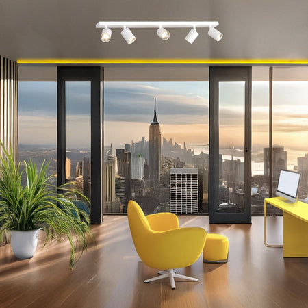 Binario Top Light KORA 1208 5 BI GU10 LED lampada soffitto parete moderna faretti orientabili