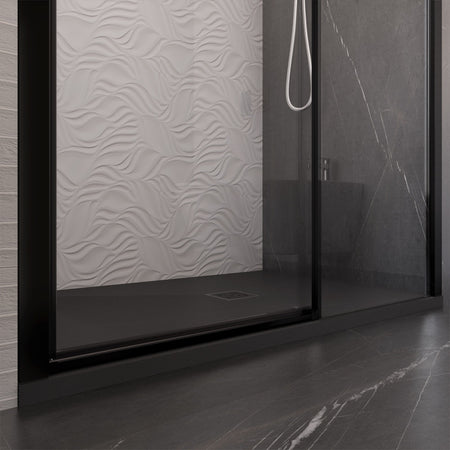 Box doccia tre lati con profili neri scorrevole cristallo 6mm h195 LAGOA-TRIO