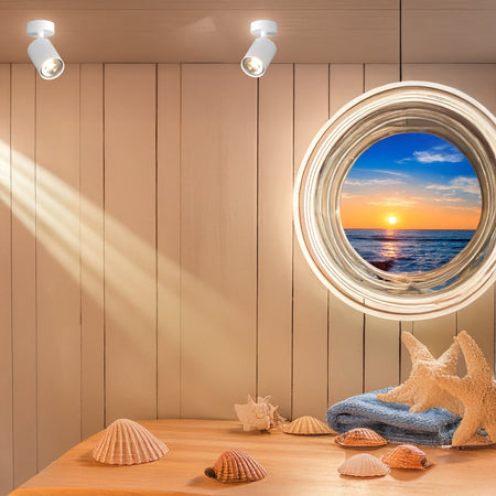 Spot Top Light KORA 1208 1 BI GU10 LED lampada parete soffitto moderna faretto bianco orientabile