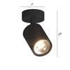 Spot Top Light KORA 1208 1 NE GU10 LED lampada parete soffitto moderna faretto nero orientabile