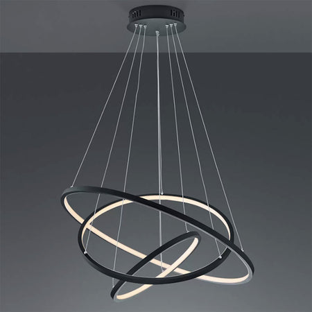 Lampadario TRIO Lighting AARON 352710342 LED RGBW 9200LM metallo antracite lampada soffitto ultramoderna telecomando