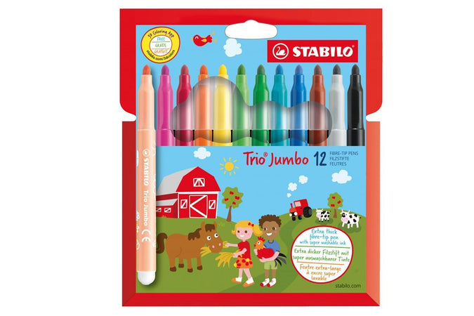 Pennarelli Stabilo Triangolari Trio Jumbo 12 pezzi