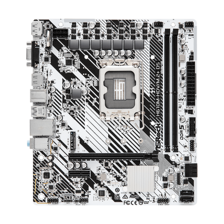 ASRock H610M-HDV/M.2+ D5 - Motherboard - micro ATX - LGA1700-Sockel - H610 Chipsatz - USB-C 3.2 Gen 1, USB 3.2 Gen 1 - Gigabit LAN - Onboard-Grafik (CPU erforderlich)