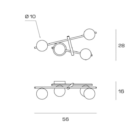 Applique moderna Miloox KIKA 1744 332 G9 LED metallo vetro