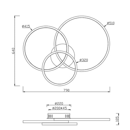 Plafoniera TRIO Lighting AARON 652710307 LED RGBW 4200LM metallo nikel lampada soffitto ultramoderna telecomando