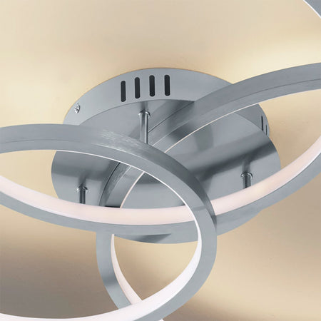 Plafoniera TRIO Lighting AARON 652710307 LED RGBW 4200LM metallo nikel lampada soffitto ultramoderna telecomando