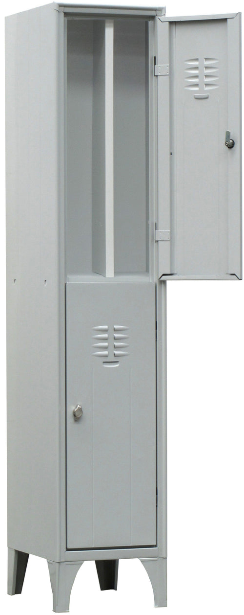 Armadio in metallo verniciato a 2 posti con tramezza interna cm. 35x50x180h