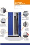 Armadio sovrapposto a 2 posti con tramezza interna cm. 35x35x180h