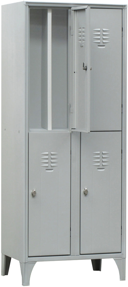 Armadietto metallico verniciato a 4 posti con tramezza interna cm. 70x50x180h
