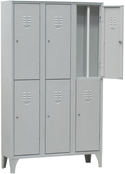 Armadio in metallo a 6 posti con tramezza interna cm. 105x35x180h