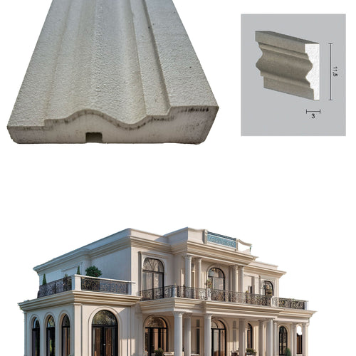€8,99ml *** STOCK *** Pacco da 20ml di cornice decorativa in XPS Resinata per esterno 11,5X3X200cm PD113 - Eternal Parquet
