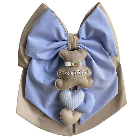 Fiocco nascita in cotone personalizzabile fatto a mano 35 x h 40 cm "Made in Italy"