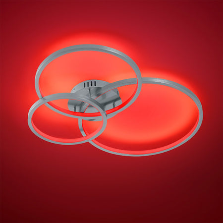 Plafoniera TRIO Lighting AARON 652710307 LED RGBW 4200LM metallo nikel lampada soffitto ultramoderna telecomando