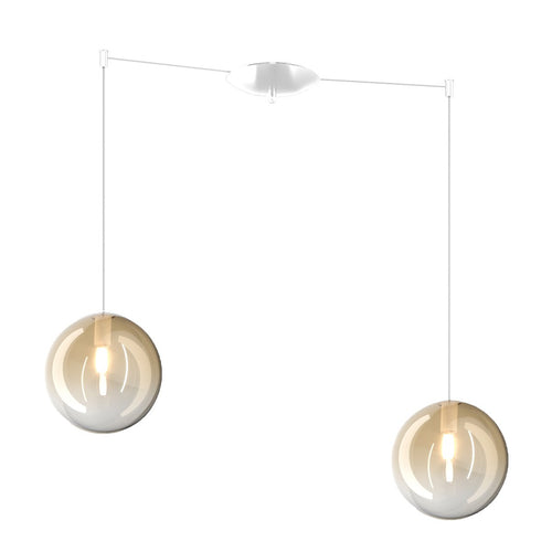 Lampadario Top Light ECLIPSE 1184 BI S2 S AM G9 LED vetro sfera ambra