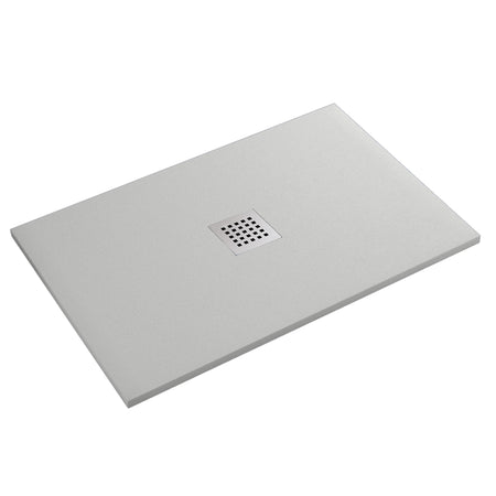 Piatto doccia in marmo resina effetto pietra con foro centrale Grigio Chiaro Chic