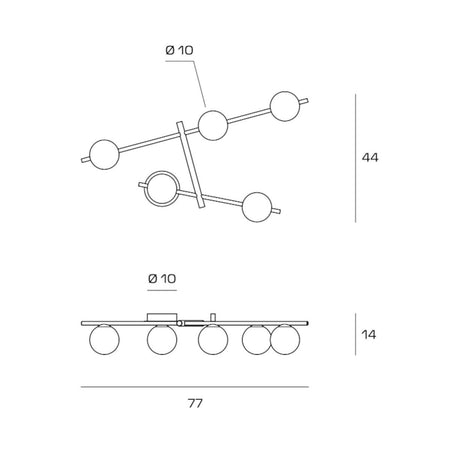 Plafoniera moderna Miloox KIKA 1744 361 G9 LED metallo vetro
