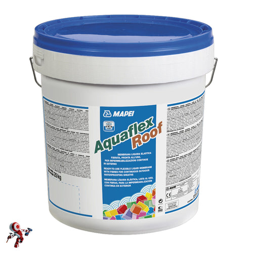 MAPEI AQUAFLEX ROOF KG.5 Membrana liquida fibrata in emulsione acquosa ad alta riflettanza ed emissività termica