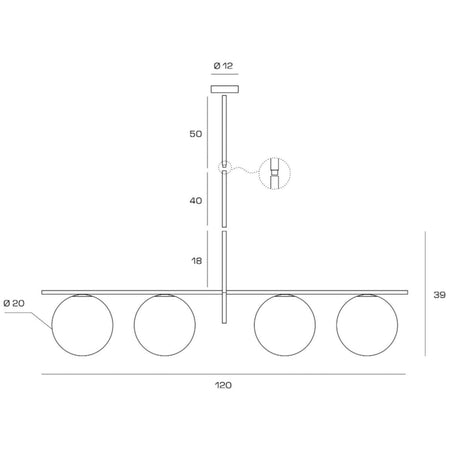 Lampadario moderno Miloox JUGEN 1744 204 E27 LED metallo vetro