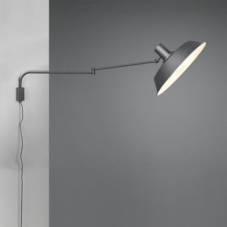 Braccio parete snodabile orientabile Trio Lithing BOLDER 200300132 E27 LED metallo nero industriale