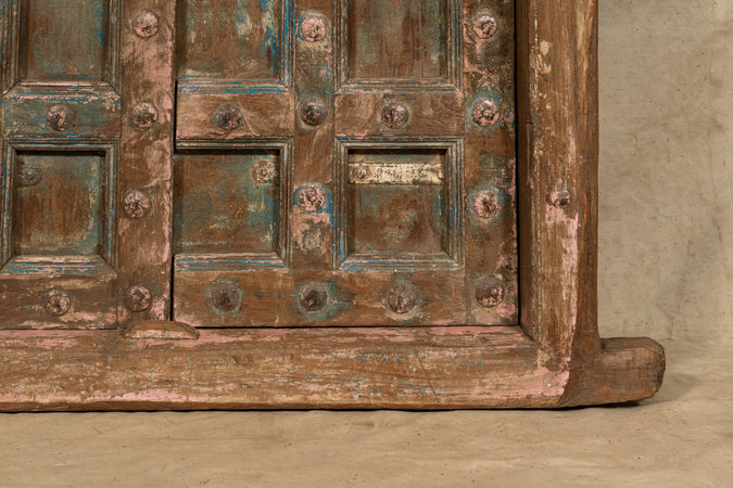 Biscottini Porta portone in legno massello e ferro da interno o da esterno vecchia e antica medievale scorrevole