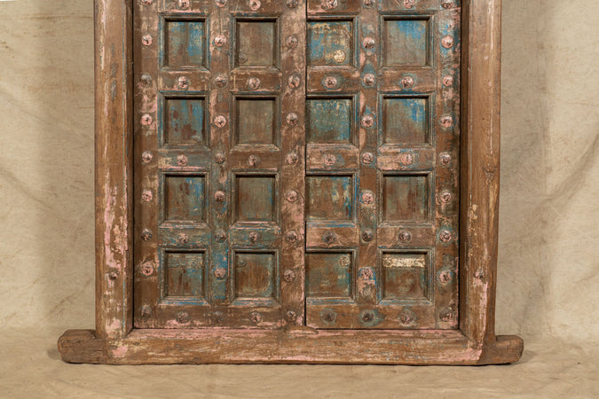 Biscottini Porta portone in legno massello e ferro da interno o da esterno vecchia e antica medievale scorrevole