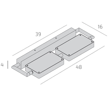 Applique orientabile Top Light KUBI 1212 4 NE LED SWITCH 4320LM illuminazione biemissione modulo integrato