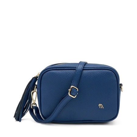Frau borsa in pelle con catena col. blu B405