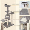 Tiragraffi Gatti H 100cm con Lettino Rotondo, Pali in Sisal, Rivestimento Peluche