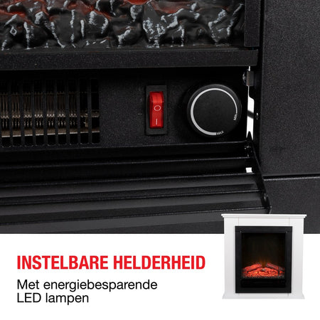 Camino Elettrico Led Da Terra 1800Watt Termostato Regolabile Cornice in Legno