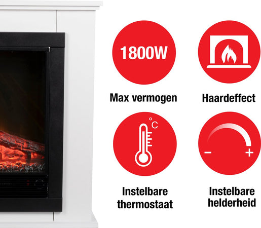 Camino Elettrico Led Da Terra 1800Watt Termostato Regolabile Cornice in Legno