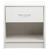 Comodino in Legno 1 Cassetto e Ripiano Inferiore Design Moderno H41cm Bianco