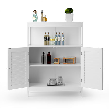 Mobile in Legno 60x30 H 80cm Bagno Camera Ingresso Salvaspazio 2Ante 1Vano Bianco