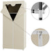 Armadio in Tessuto TNT Guardaroba Appendiabiti con Ripiano 70x46H160 cm Beige