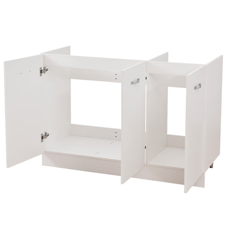 Mobile Cucina Sottolavello Componibile in Legno Colore Bianco con 3 Ante 120cm