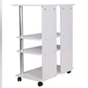 Mobile TV in Legno con 4Ruote e 3 Ripiani Carrello Porta Televisore Moderno Bianco