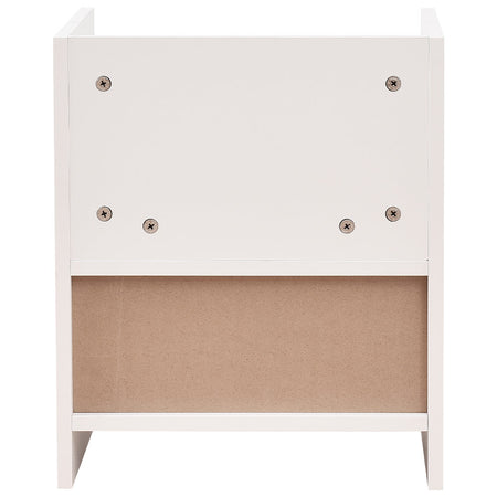 Mobile Comodino in Legno Bianco 1 Cassetto 2 Ripiani Salvaspazio 35x38H45 cm