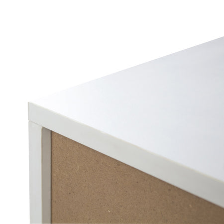 Comodino in Legno 1 Cassetto e Ripiano Inferiore Design Moderno H41cm Bianco
