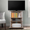 Mobile TV in Legno con 4Ruote e 3 Ripiani Carrello Porta Televisore Moderno Beige