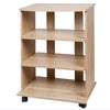 Mobile Multiuso in Legno Nobilitato 3 Ripiani e 4 Ruote Quercia 60x45 H80cm
