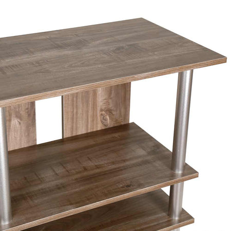 Mobile TV in Legno con 4Ruote e 3 Ripiani Carrello Porta Televisore Moderno Beige