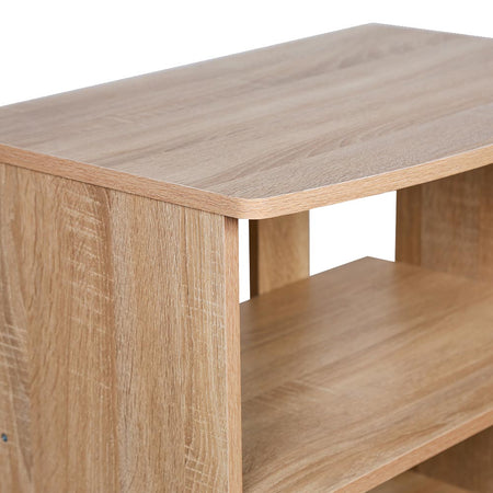 Mobile Multiuso in Legno Nobilitato 3 Ripiani e 4 Ruote Quercia 60x45 H80cm