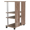 Mobile TV in Legno con 4Ruote e 3 Ripiani Carrello Porta Televisore Moderno Beige