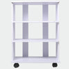 Mobile Multiuso in Legno Nobilitato 3 Ripiani e 4 Ruote Bianco 60x45 H80cm