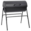 Barbecue a Barile 2 Griglie di Cottura Nero 80x95x90 cm Acciaio per Esterno