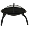 Braciere e Barbecue 2 in 1 con Attizzatoio 56x56x49 cm Acciaio per Esterno Nero